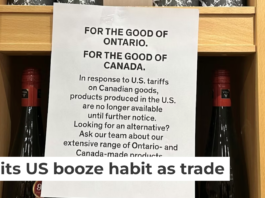One of the most visible ways that Canada responded to President Donald Trump’s tariffs was by sharply restricting U.S. alcohol sales. AP Photo/Jill Colvin